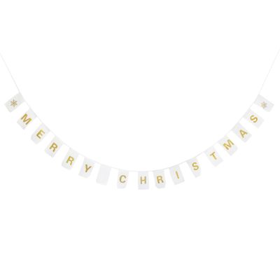 Canvas Gold Merry Christmas Printed Bunting