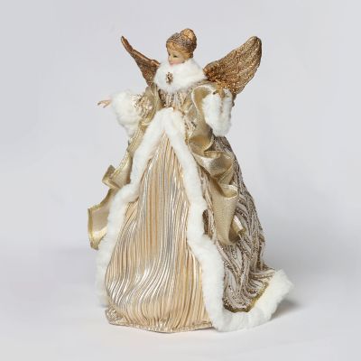 Champagne & Gold Angel Christmas Tree Topper Ornament