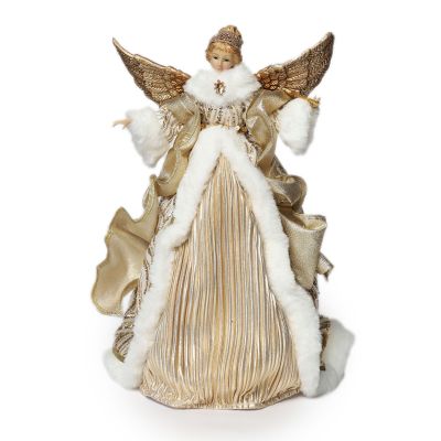 Champagne & Gold Angel Christmas Tree Topper Ornament