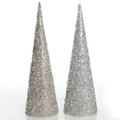Champagne Glitter Sequin Cone Christmas Tree