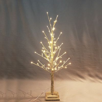 Champagne Glitter LED Branch Christmas Tree 90cm