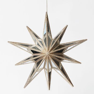 Champagne Glitter & Mirror 3D Celestial Star Tree Decoration 