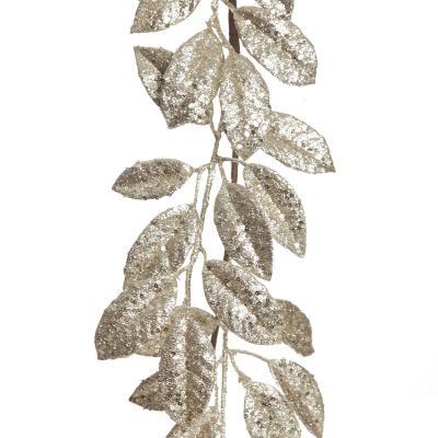 Champagne Sequin Mixed Leaf Christmas Garland