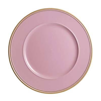 Pink Charger Plate with Gold Edging