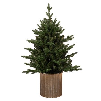 Christmas Pine Tree in Metal Pot