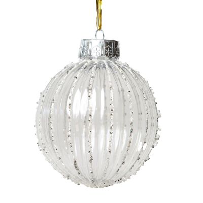 Clear Decorative Christmas Baubles - Set of 2