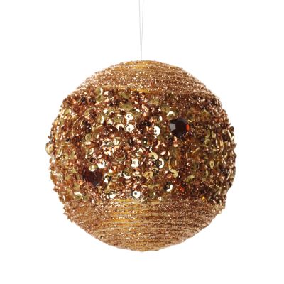 Copper Glitter Sequin Christmas Ball