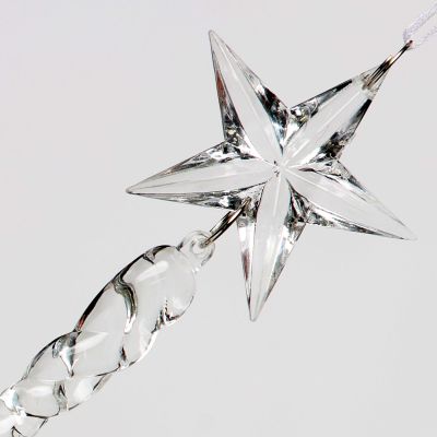Crystal Star Icicle Long Drop Tree Decoration