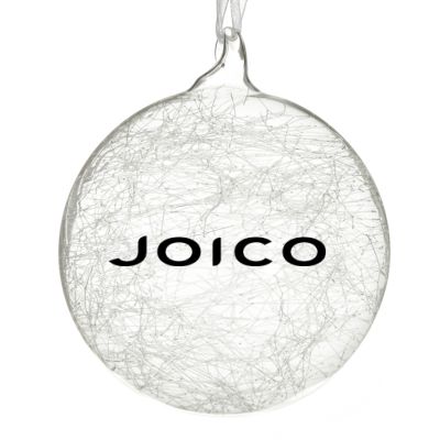 Customised Large Clear Glass Logo Decal Bauble