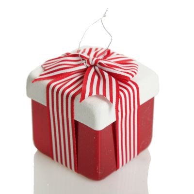 Cute Red and White Hanging Gift Box Christmas Decoration