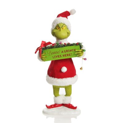 D56 Possible Dreams - Beware! A Grinch Lives Here Christmas Ornament