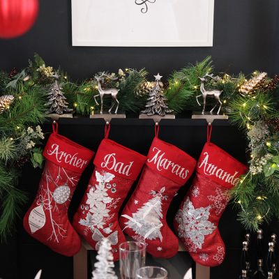 Personalised Red Bauble Christmas Stocking