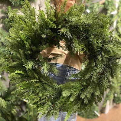 Real Touch Mixed Evergreen Wreath