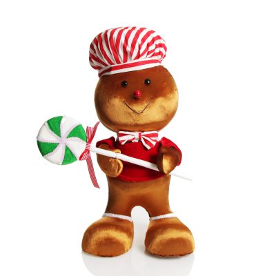 Extra Large Gingerbread Boy with Lollipop Christmas Ornament