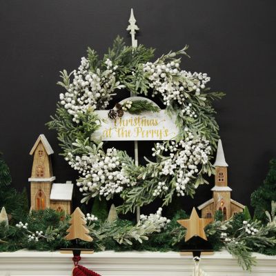 Adjustable White Christmas Wreath Stand