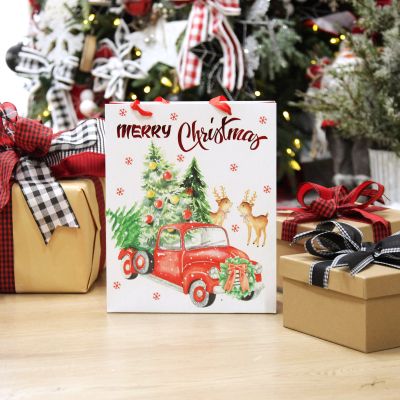 Merry Christmas Gift Bag - Red Ute with Deer