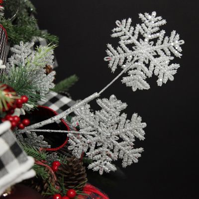 Silver Glitter Snowflake Christmas Spray