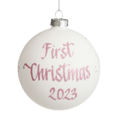 First Christmas Girl Personalised Christmas Bauble
