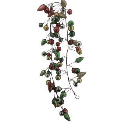 Glitter Bauble and Cone Christmas Garland - 1.8m