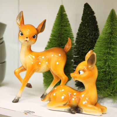 Glossy Retro Bambi Christmas Ornaments - Set of 2