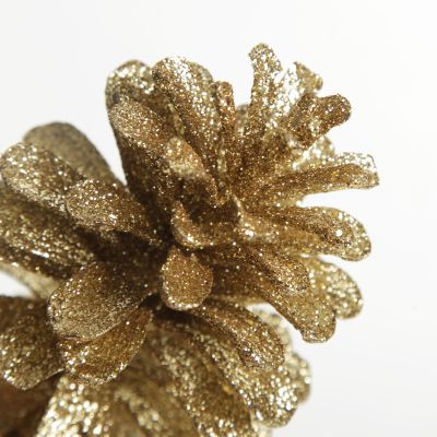 Gold Glitter Faux Hanging Pinecone