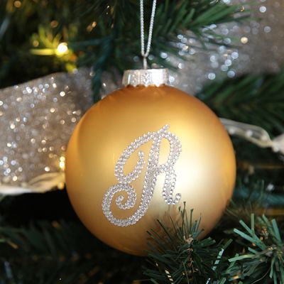 Gold Bling Monogram Christmas Bauble Whole product