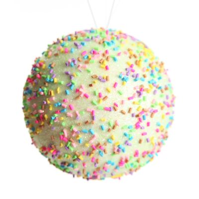 Green Glitter Christmas Bauble with Sprinkles