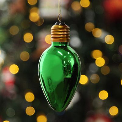 Green Light Bulb Hanging Christmas Decoration