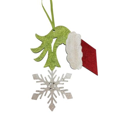 Grinch Holding Snowflake Tree Decoration
