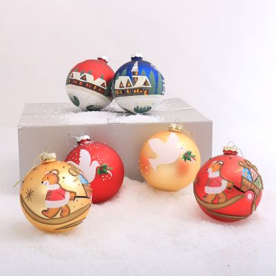 Handpainted Traditional Christmas Baubles - Set of 6
