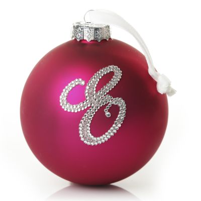 Hot Pink Bling Monogram Christmas Bauble Whole product