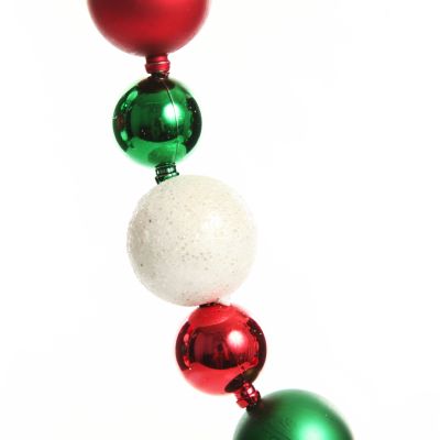 Red White and Green Bauble Christmas Garland