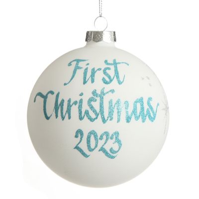 First Christmas Boy Personalised Christmas Bauble