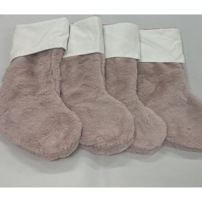 Set of 4 Pink Fur Stockings - Second