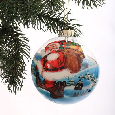 Personalised Inside Painted Santa with Sack Christmas Bauble Whole product
 