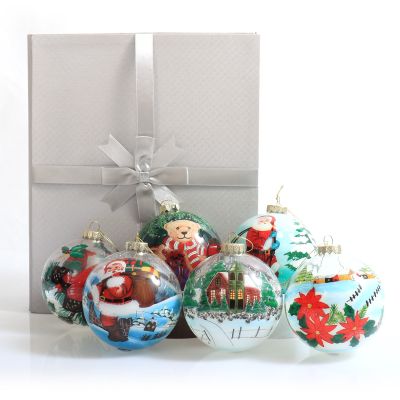 Inside Painted Christmas Bauble - Set of 6
