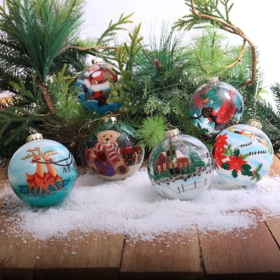 Inside Painted Christmas Bauble - Set of 6