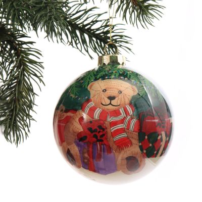 Inside Painted Teddy Bear Christmas Bauble