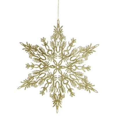 Intricate Gold Hanging Snowflake Decoration