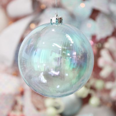 Iridescent Blue Jumbo Shatterproof Christmas Bauble Decoration