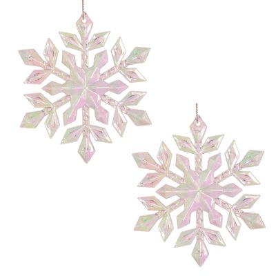 Iridescent Snowflake Christmas Decoration - Set of 2