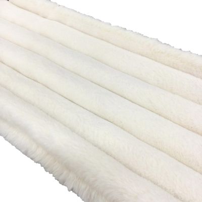 Ivory Ultra Soft Ribbed Faux Fur Table Runner