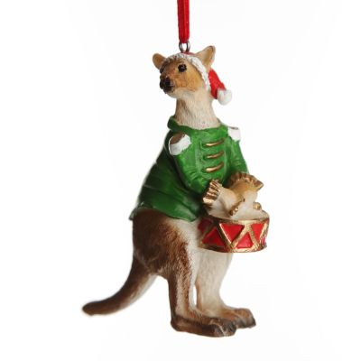 Kangaroo Australiana Christmas Tree Decoration - Green Jacket