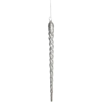 Large Acrylic Icicle Hanger with Silver Glitter