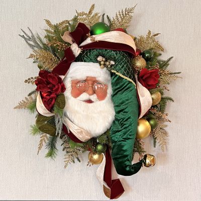 Large Majestic Santa Head Wreath