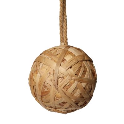 Large Natural Woven Ball Hanging Christmas Ornament 