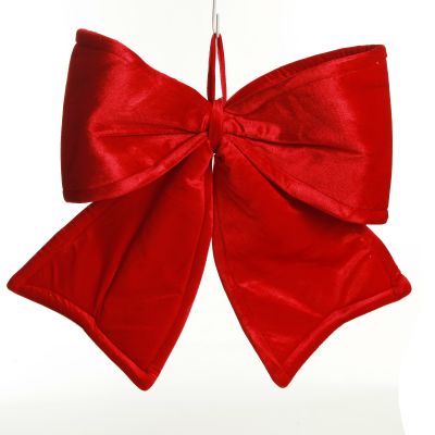 Large Padded Red Velour Bow