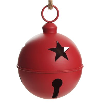 Large Red Metal Bell Decoration