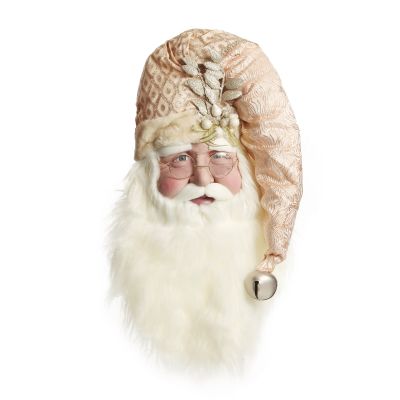 Large Santa Head with Blue Hat Christmas Wall Hanging