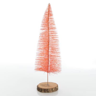 Medium Apricot Wire Christmas Tree with Wood Base